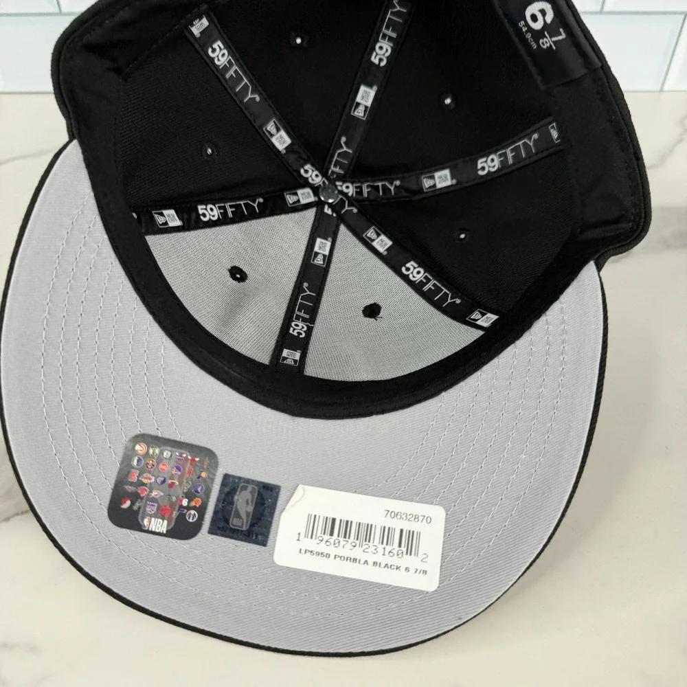 Portland Trail Blazers Hat Cap Fitted Mens 6 7/8 Black New Era 59Fifty